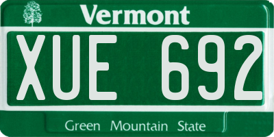 VT license plate XUE692