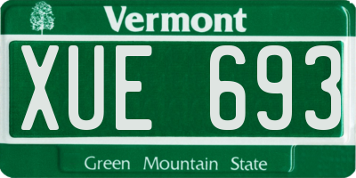 VT license plate XUE693