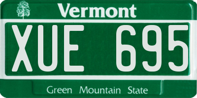 VT license plate XUE695