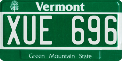 VT license plate XUE696