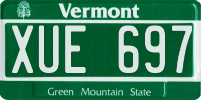 VT license plate XUE697