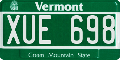 VT license plate XUE698