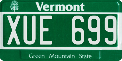 VT license plate XUE699