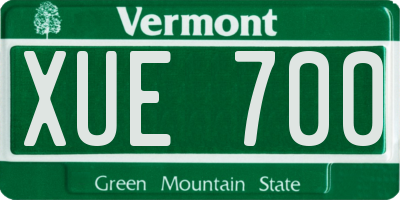 VT license plate XUE700