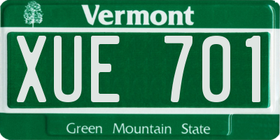 VT license plate XUE701