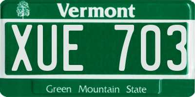 VT license plate XUE703