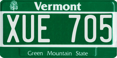 VT license plate XUE705