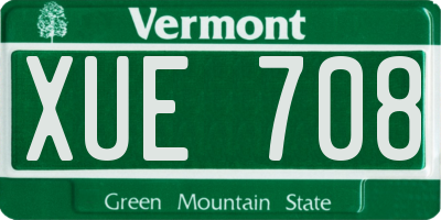 VT license plate XUE708