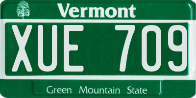 VT license plate XUE709