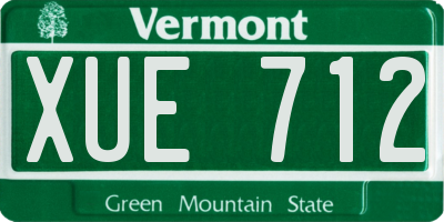 VT license plate XUE712