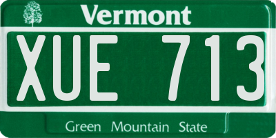 VT license plate XUE713