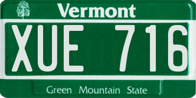 VT license plate XUE716