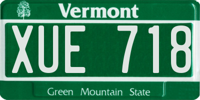 VT license plate XUE718