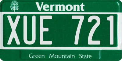 VT license plate XUE721
