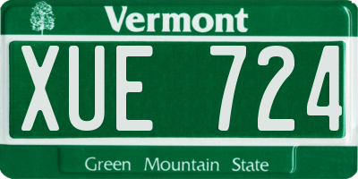 VT license plate XUE724