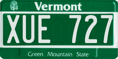 VT license plate XUE727