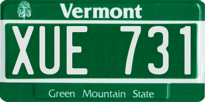 VT license plate XUE731