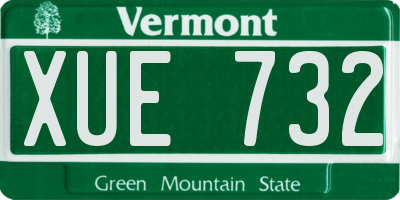 VT license plate XUE732