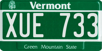 VT license plate XUE733