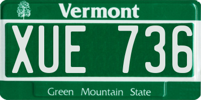 VT license plate XUE736