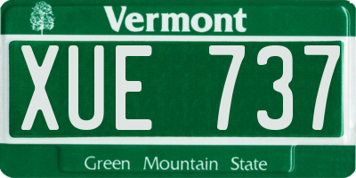 VT license plate XUE737