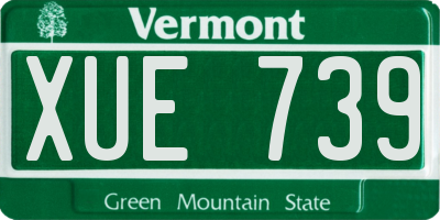 VT license plate XUE739