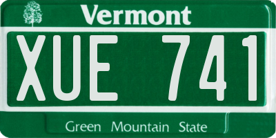 VT license plate XUE741