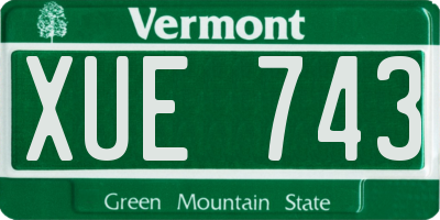 VT license plate XUE743