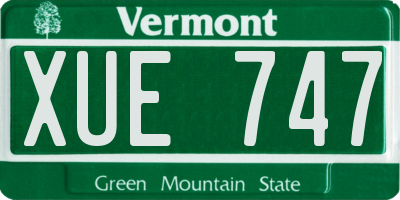 VT license plate XUE747