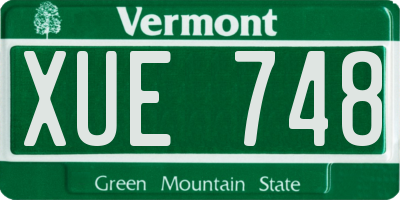 VT license plate XUE748