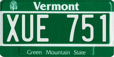 VT license plate XUE751
