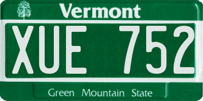 VT license plate XUE752