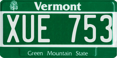 VT license plate XUE753