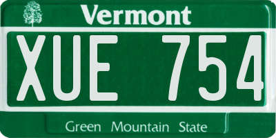 VT license plate XUE754
