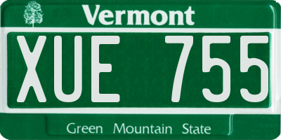 VT license plate XUE755
