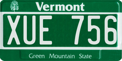 VT license plate XUE756