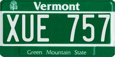 VT license plate XUE757