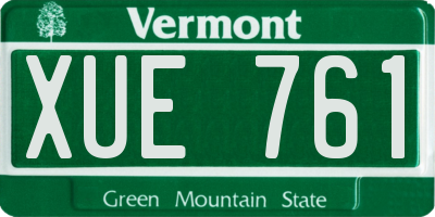 VT license plate XUE761
