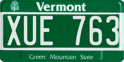 VT license plate XUE763