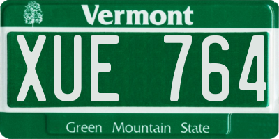 VT license plate XUE764