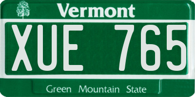 VT license plate XUE765