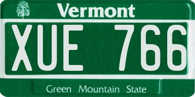 VT license plate XUE766