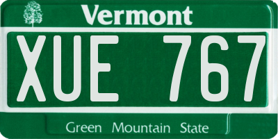 VT license plate XUE767