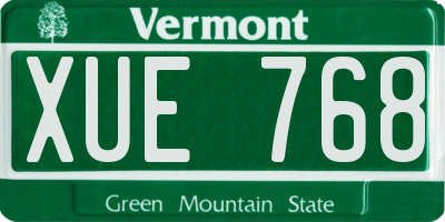 VT license plate XUE768