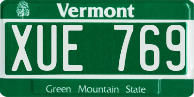 VT license plate XUE769