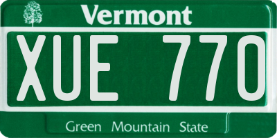 VT license plate XUE770