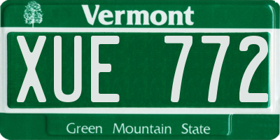 VT license plate XUE772