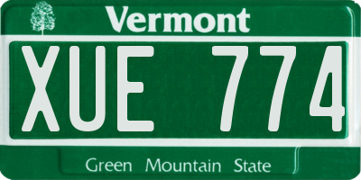 VT license plate XUE774