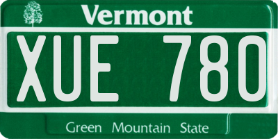 VT license plate XUE780