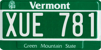 VT license plate XUE781